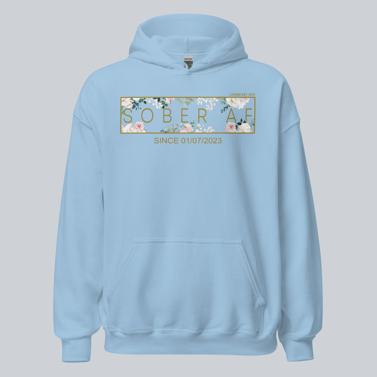 Sober AF Flower Recovery Hoodie back view (view 17)