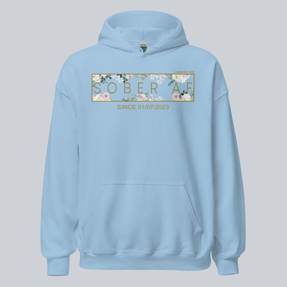Sober AF Flower Recovery Hoodie back view (view 17)