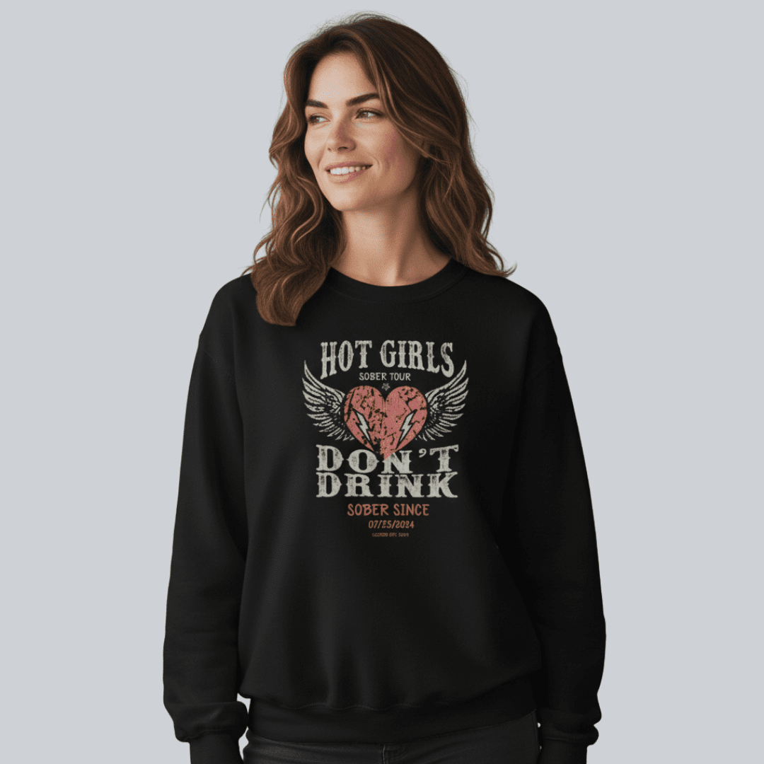 Hot Girls Sobriety Recovery Hoodie lifestyle view (view 5)