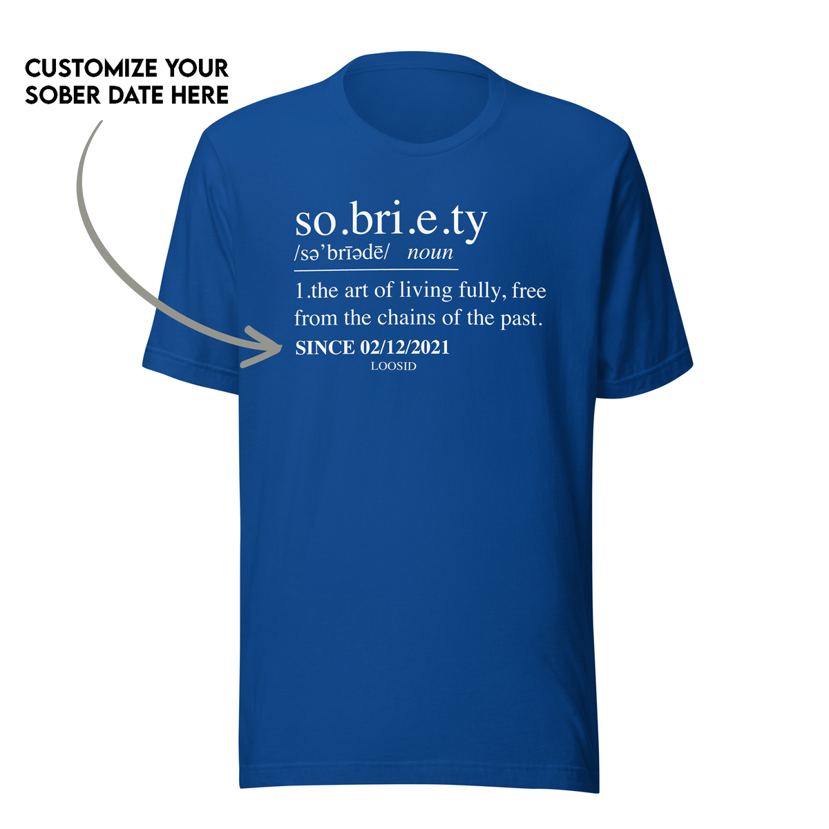 Inspirational sober T Shirt designed to honor resilience