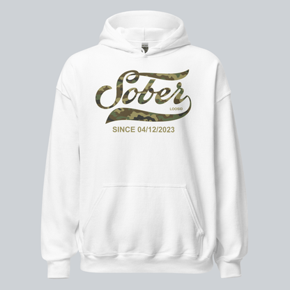 Sober Since Camo Recovery Hoodie side view (view 26)