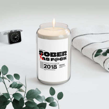 Loosid Sober As F*ck Sobriety Sobriety Candle featuring the design