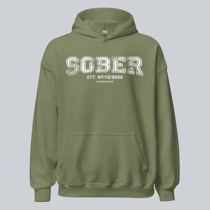 Sober Collegiate Hoodie W Personalize Sobriety Date Recovery Hoodie graphic detail (view 14)