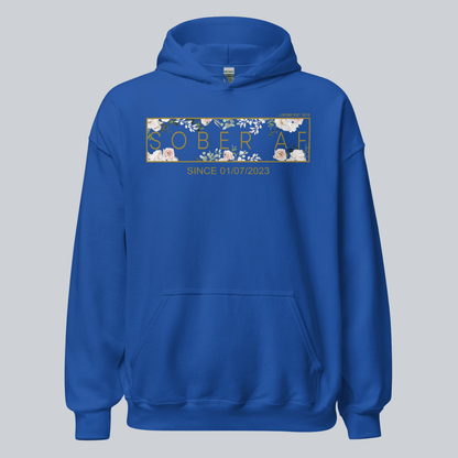 Sober AF Flower Recovery Hoodie close-up view (view 22)