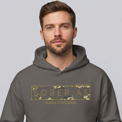 Sober AF Camo Recovery Hoodie featuring the design (view 31)