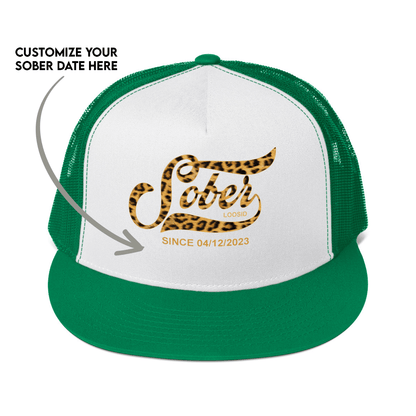 Leopard Sober Since Printed Sober Hat graphic detail (view 14)