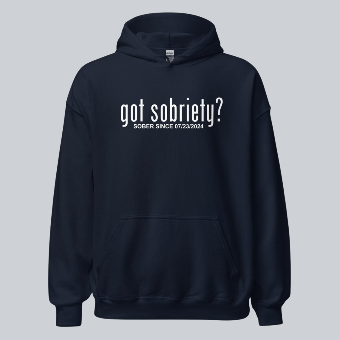 Got Sobriety Recovery Hoodie flat lay styled image (view 13)