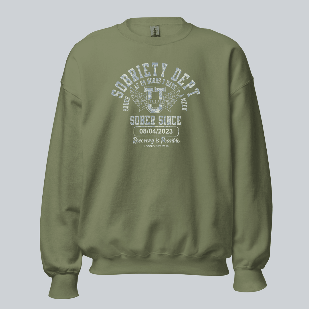 Sobriety Dept Recovery Hoodie side view (view 16)
