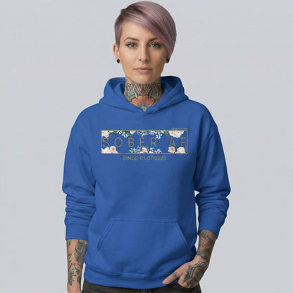 Sober AF Flower Recovery Hoodie side view (view 26)