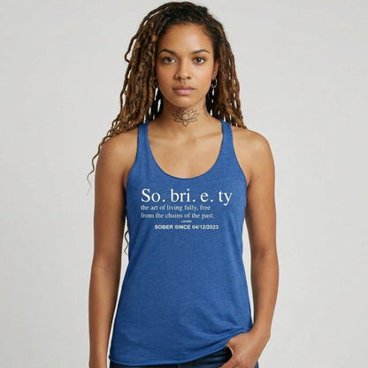 Sobriety Definition Women's w Personalize Sober Date Sober Tank Top fit detail (view 19)