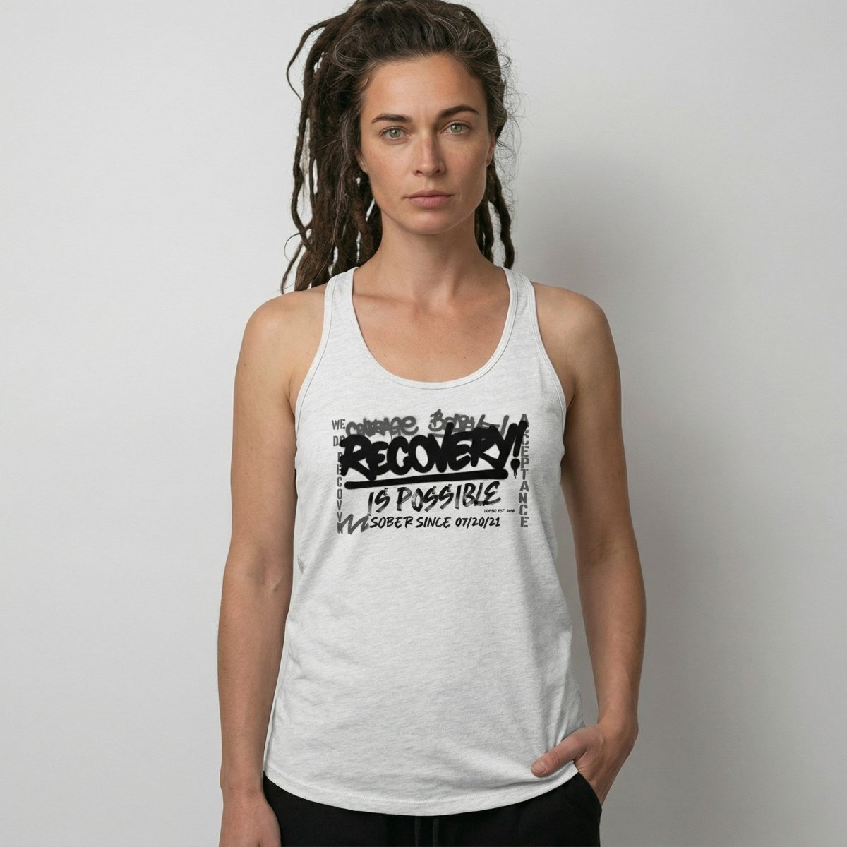 Recovery Is Possible Sober Tank Top close-up view (view 22)