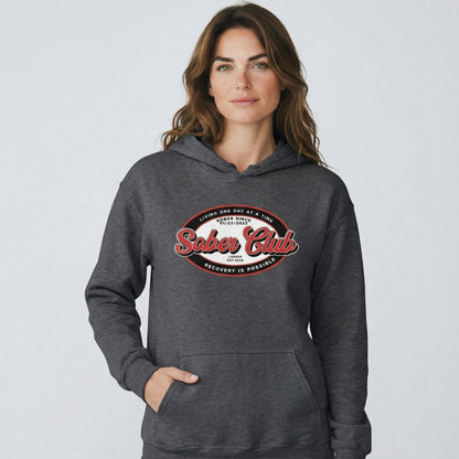 Sober Club Badge Recovery Hoodie side view (view 16)