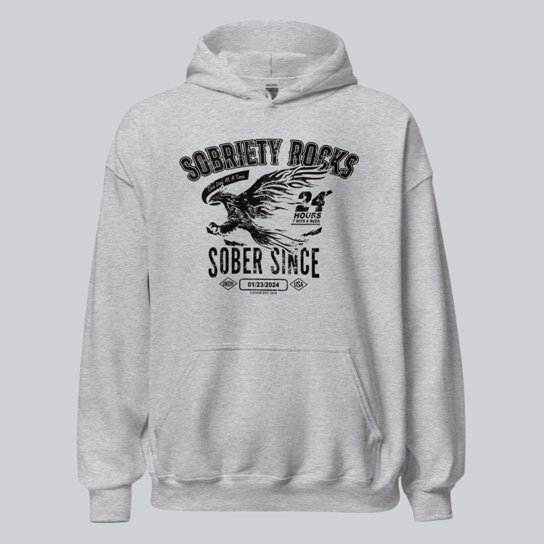 Sober Since Recovery Hoodie lifestyle view (view 25)