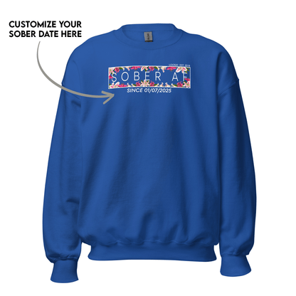 Sober AF Sweatshirt w Custom Sobriety Date Recovery Hoodie featuring the design (view 11)
