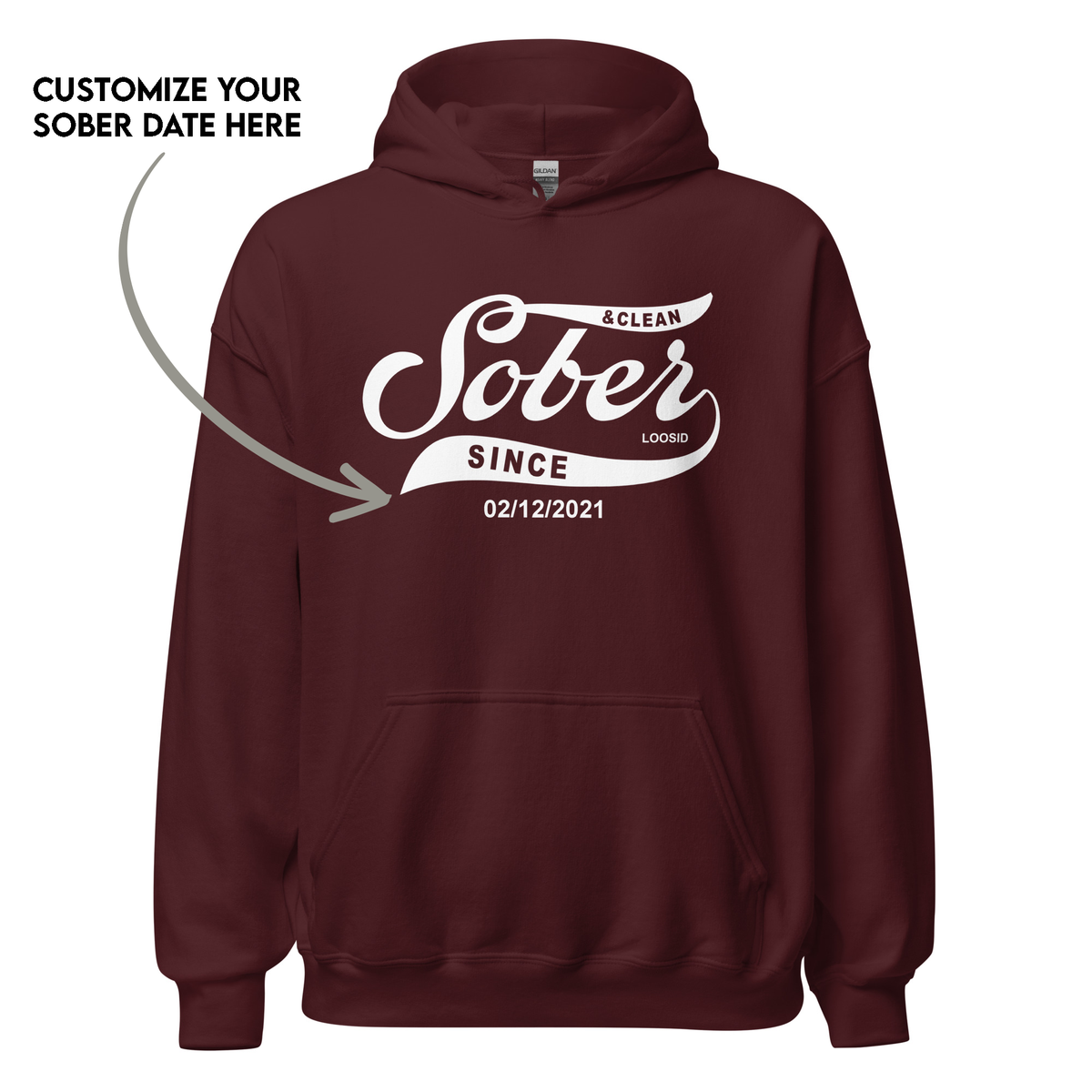 Cozy recovery hoodie as a sobriety anniversary gift