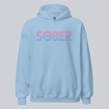 Retro Sobriety Date Recovery Hoodie close-up view (view 22)
