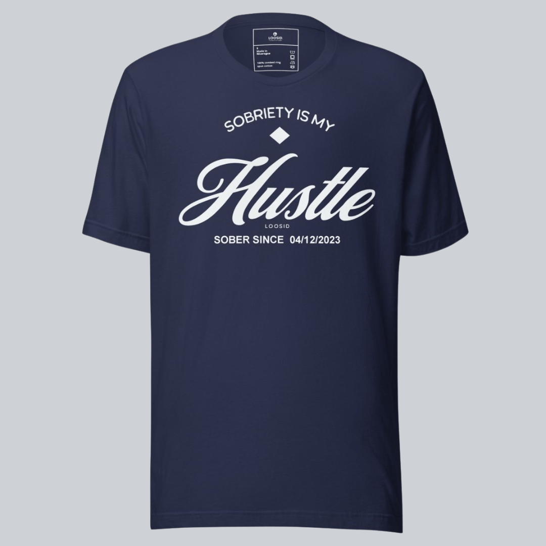 Sobriety is My Hustle Sober T Shirt lifestyle view (view 5)