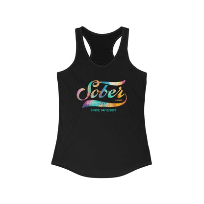 Sober Since with Date Sober Tank Top flat lay styled image (view 3)