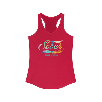 Sober Since with Date Sober Tank Top back view (view 17)