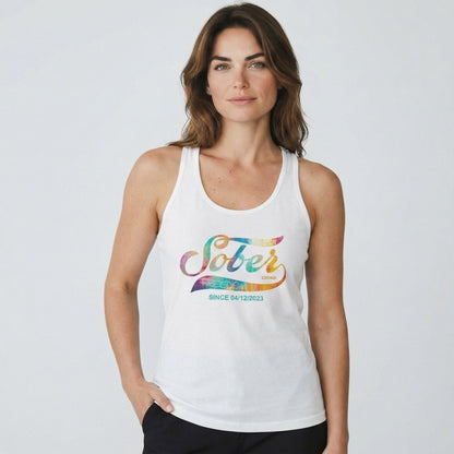 Sober Since with Date Sober Tank Top packaging detail (view 8)
