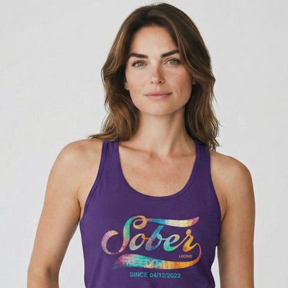 Sober Since with Date Sober Tank Top lifestyle view (view 15)