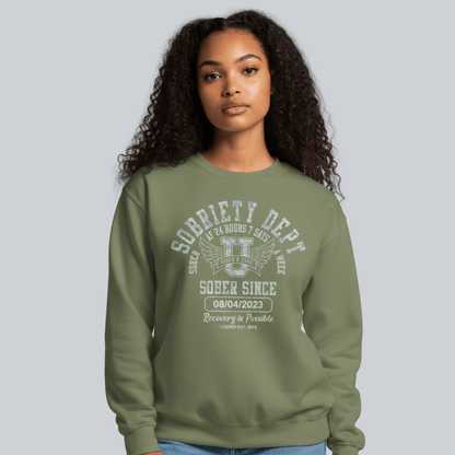 Sobriety Dept Recovery Hoodie back view (view 17)