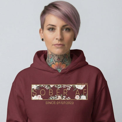 Sober AF Flower Recovery Hoodie product photo (view 30)