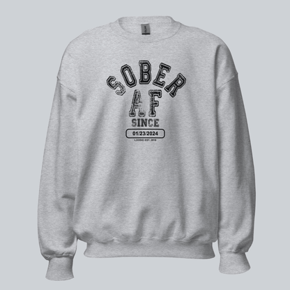 Sober AF Since Recovery Hoodie fit detail (view 19)