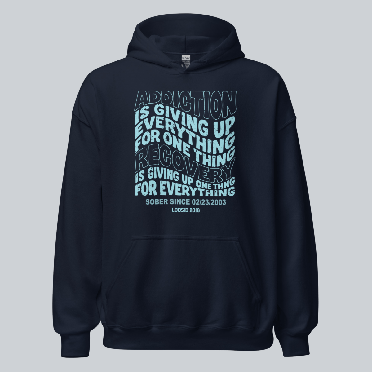 Addiction is Giving up Recovery Hoodie side view (view 6)