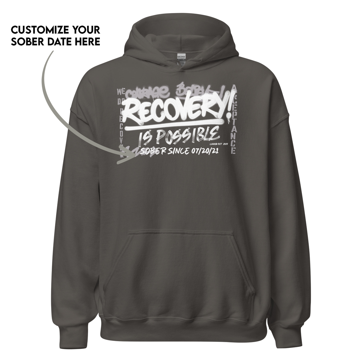 Durable Sober Hoodie with double-lined hood and pocket