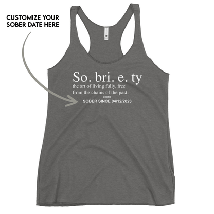 Sobriety Definition Women's w Personalize Sober Date Sober Tank Top product photo (view 20)