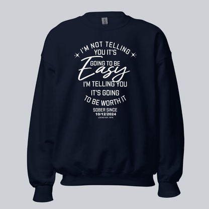 I'm Not Telling Sobriety Recovery Hoodie back view (view 7)