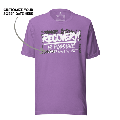 Recovery Is Possible Sober T Shirt fit detail (view 9)