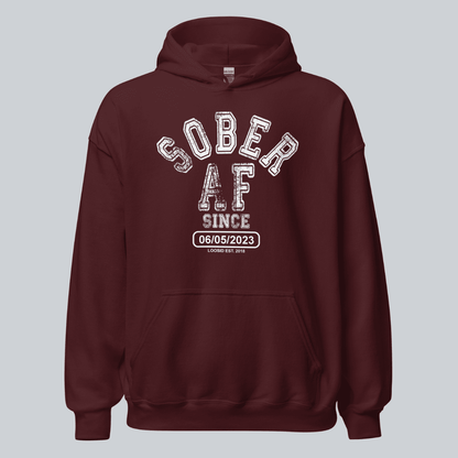 Sober AF Since Recovery Hoodie back view (view 17)