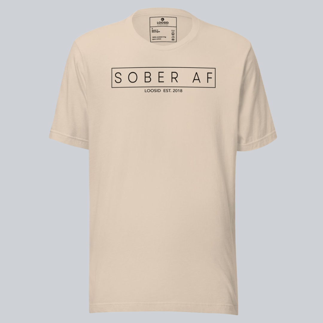 Sober AF Men's Tee for Strength and Recovery Sober T Shirt back view (view 17)