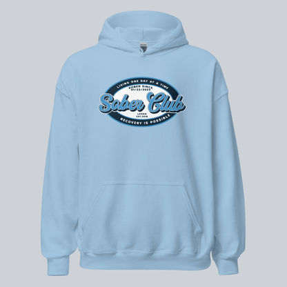 Sober Club Badge Recovery Hoodie fit detail (view 29)