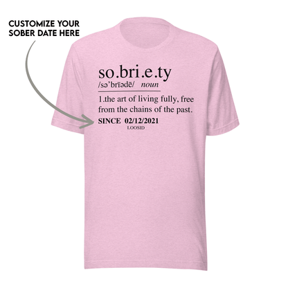 Sobriety Definition Men's w Personalize Sober Date Sober T Shirt product photo (view 10)