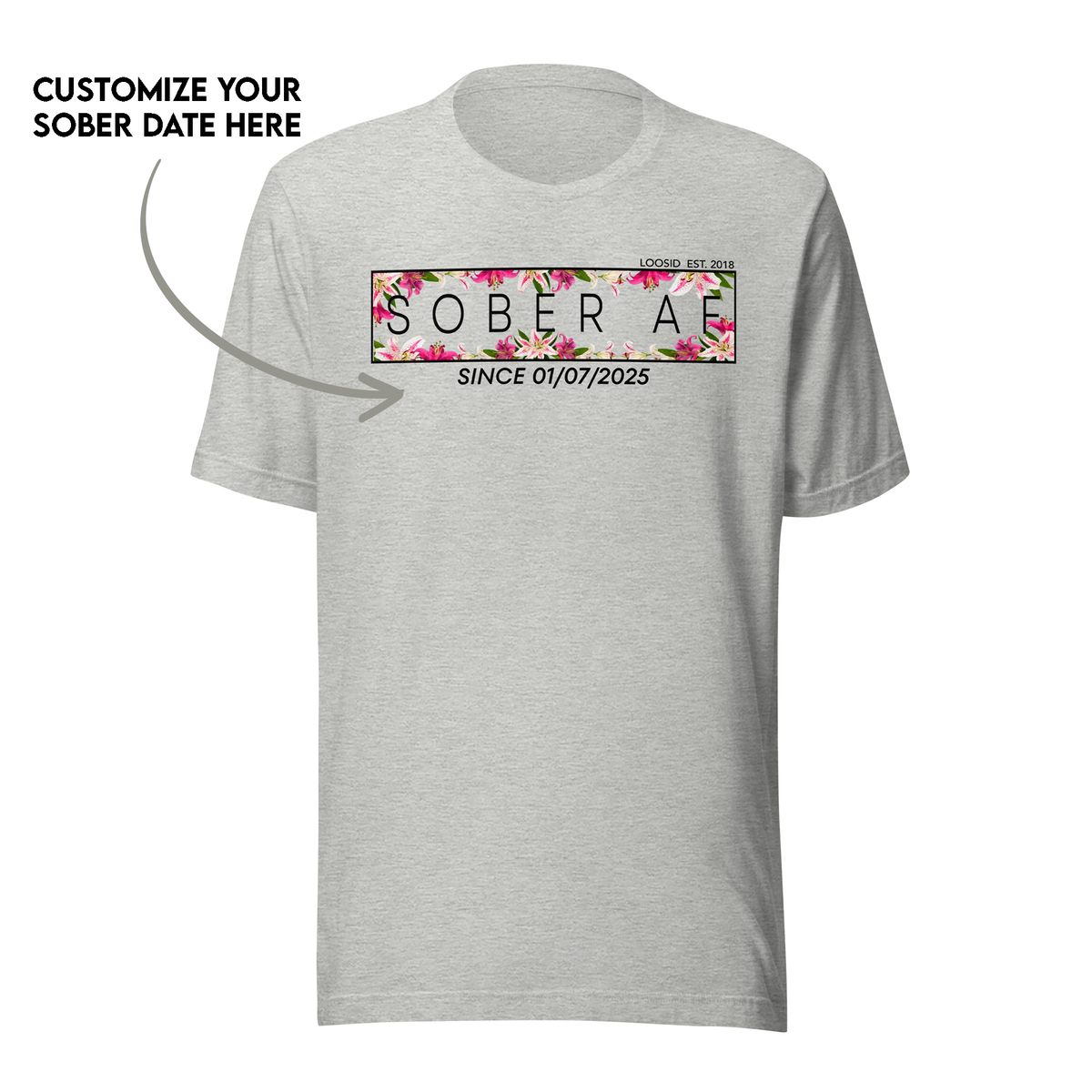High-quality sobriety t shirt with motivational text