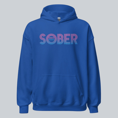 Retro Sobriety Date Recovery Hoodie graphic detail (view 14)