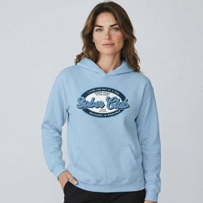 Sober Club Badge Recovery Hoodie side view (view 36)