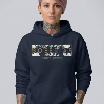 Sober AF Flower Recovery Hoodie side view (view 6)