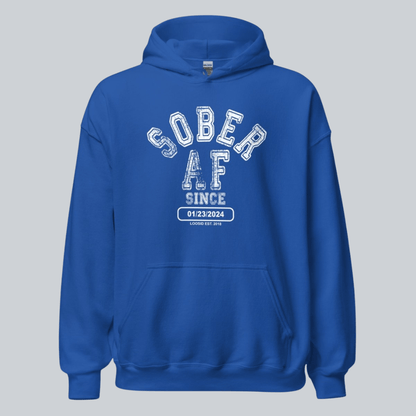 Sober AF Since Recovery Hoodie close-up view (view 12)