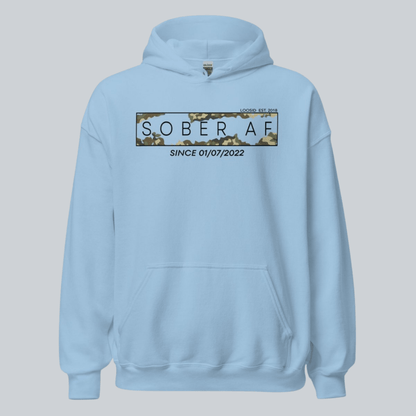 Sober AF Camo Recovery Hoodie graphic detail (view 14)
