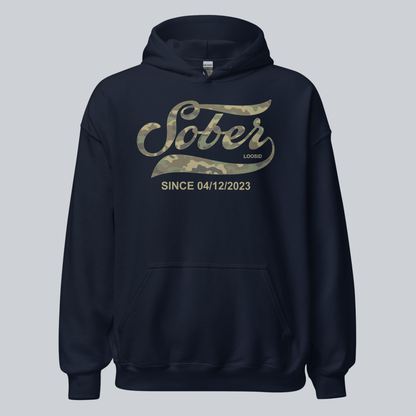 Sober Since Camo Recovery Hoodie side view (view 36)