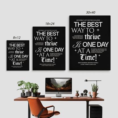 Be Thankful & Thrive Canvas with Recovery Quote Sobriety Art graphic detail (view 4)