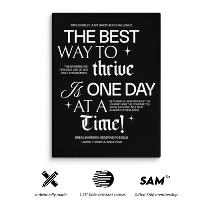 Be Thankful & Thrive Canvas with Recovery Quote Sobriety Art side view (view 6)