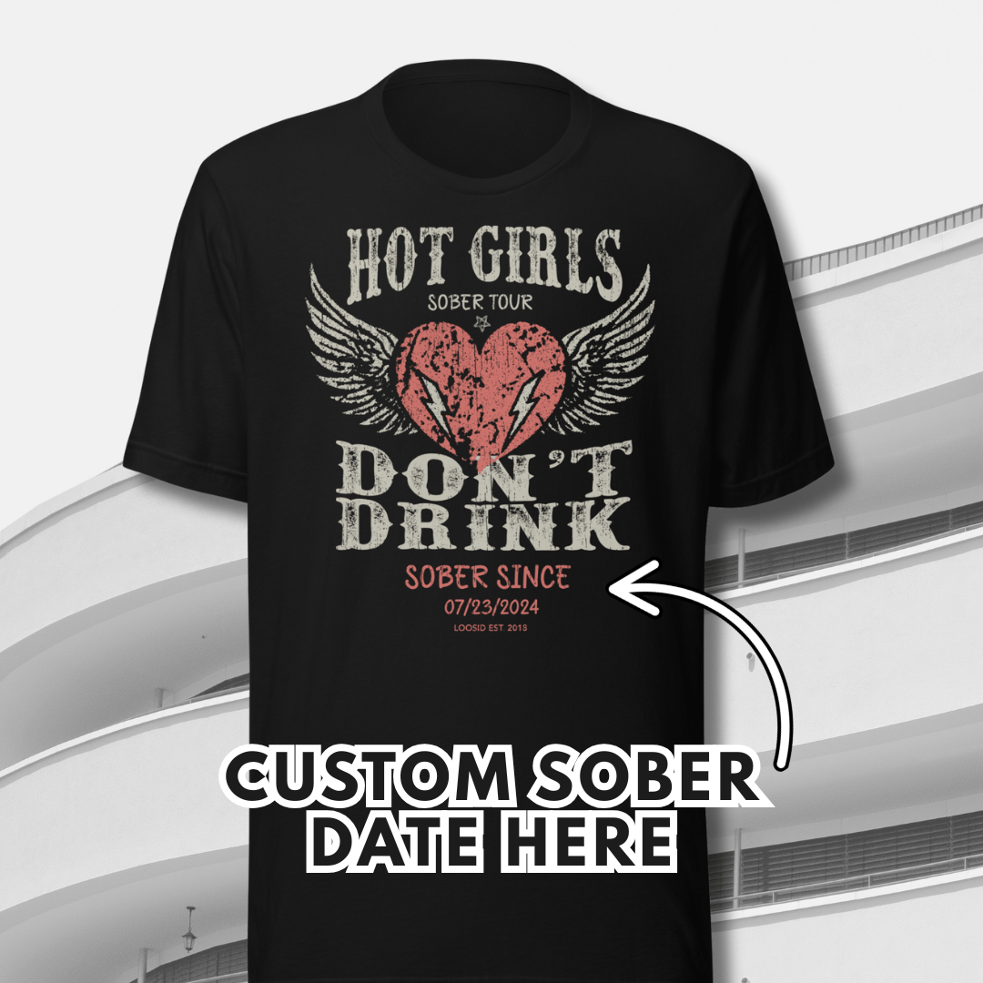 Hot Girls Sober T Shirt graphic detail (view 4)