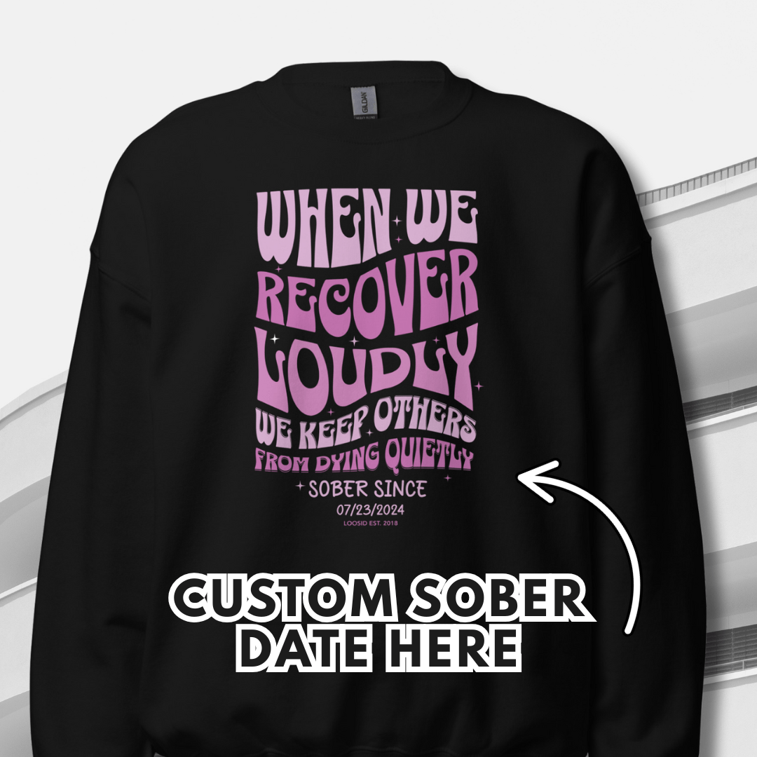 When We Recover Loudly Recovery Hoodie graphic detail (view 4)