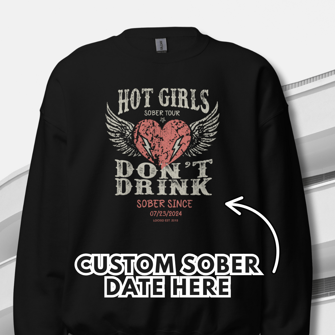 Hot Girls Sobriety Recovery Hoodie graphic detail (view 4)