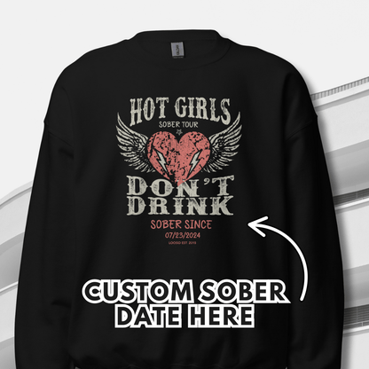 Hot Girls Sobriety Recovery Hoodie graphic detail (view 4)